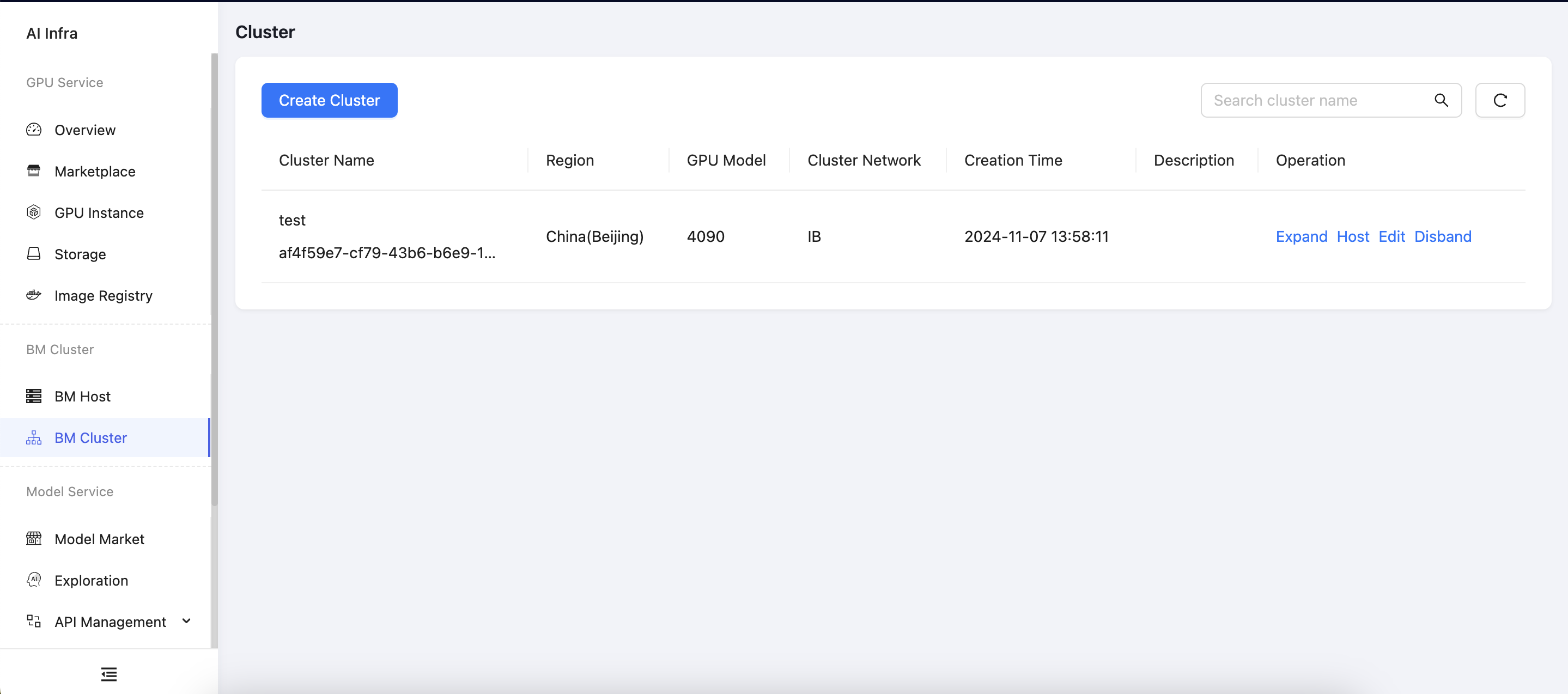 Create Cluster