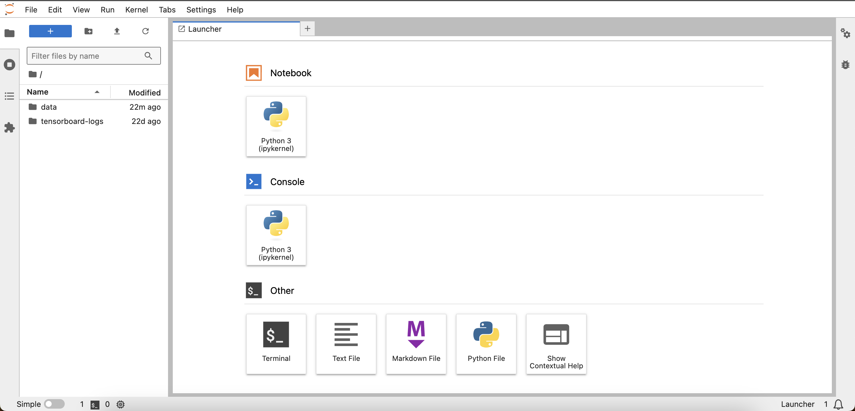 JupyterLab Interface